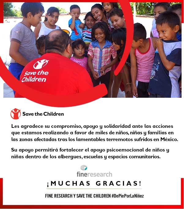 #Standing for Childhood. FINE launches initiative to support Save The Children efforts after Mexican Earthquake.